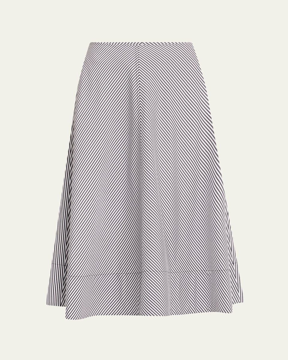 Knox Striped Low-Slung Midi Circle Skirt